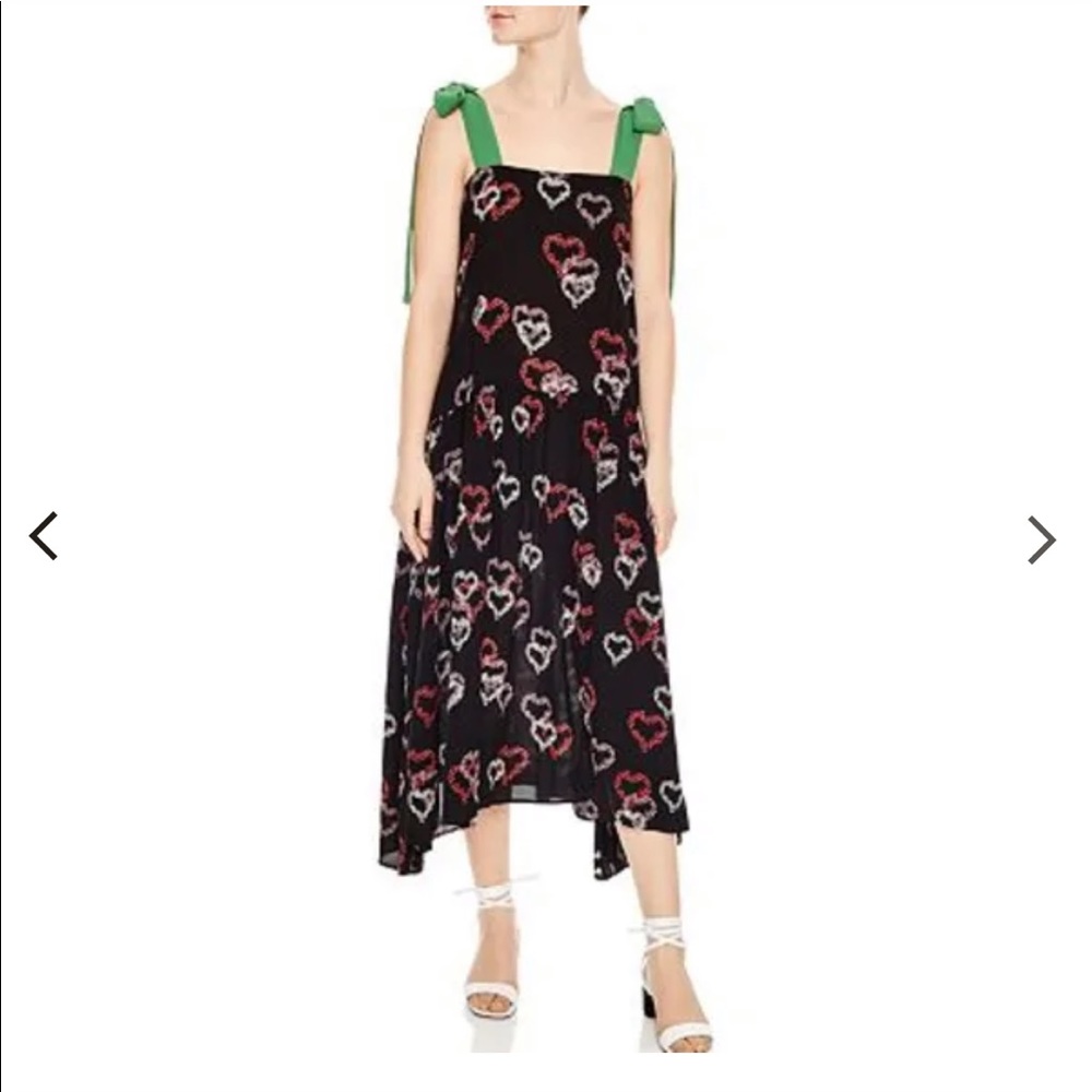 Sandro Delicat Heart Motif Midi Dress - Picture 2 of 11